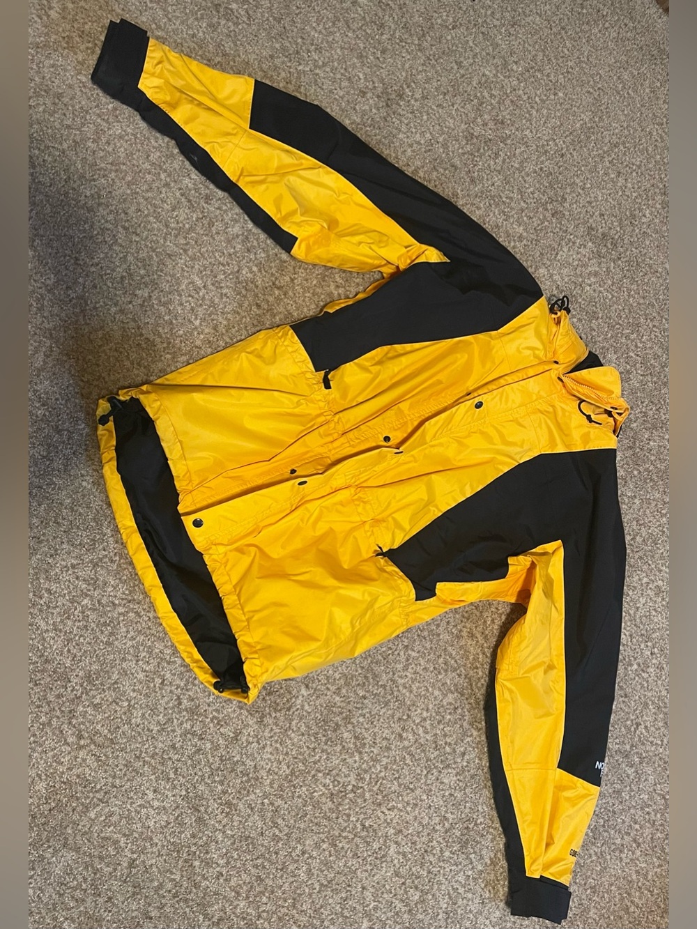 Men’s Large The North Face Nylon Gortex Shell Jacket Yellow Black Vintage 90’s